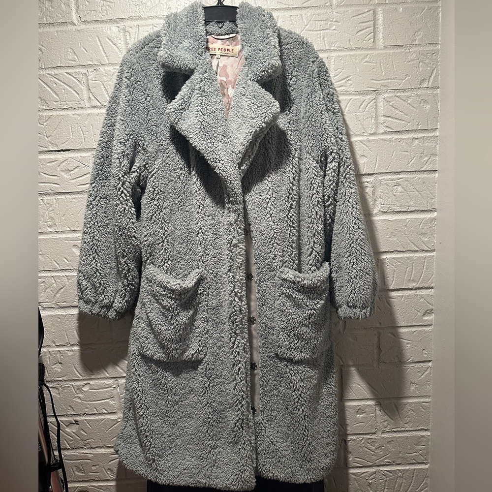 Free People Tessa Teddy Coat Size Medium - Picture 2 of 6